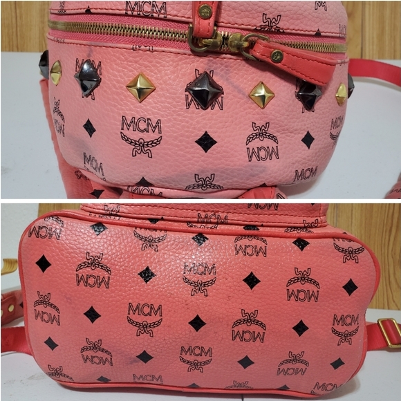 MCM Small Visetos Stark Backpack Pink - Picture 7 of 12